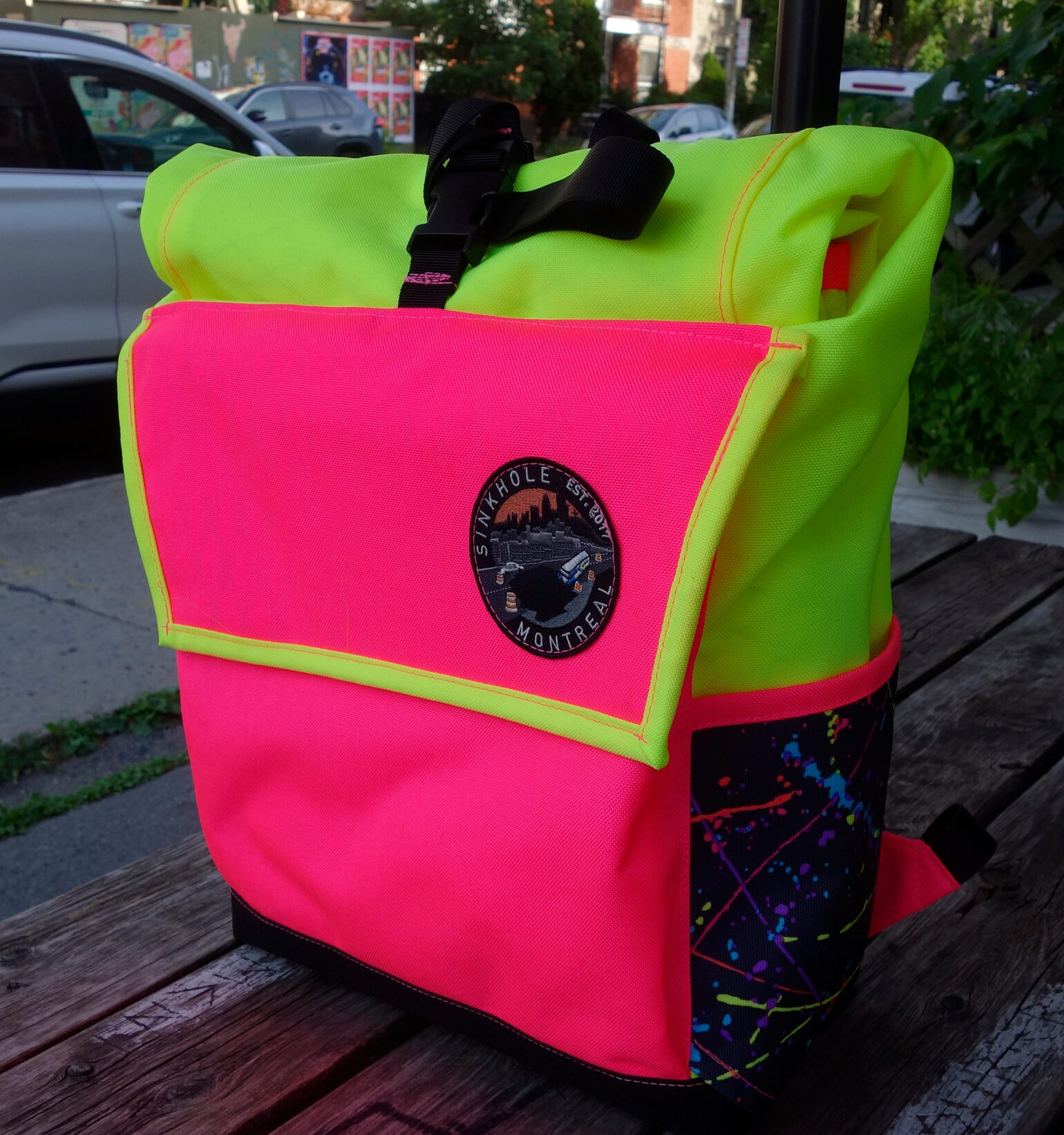 neon backpack